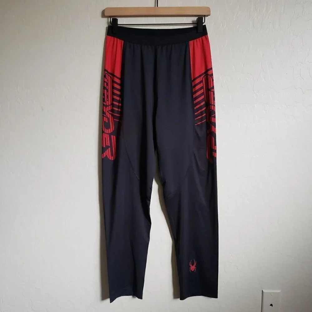 Spyder Baselayer Pants High Rise Stretch Elastic Waist Black Red Size Women's XL